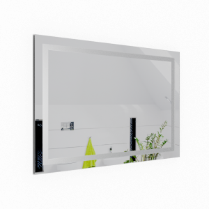 SP - Espejo de pared rectangular con retroiluminación LED y arenado frontal