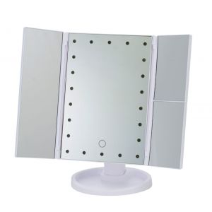 DOODY - Specchio da tavolo per trucco a doppia anta retroilluminato LED